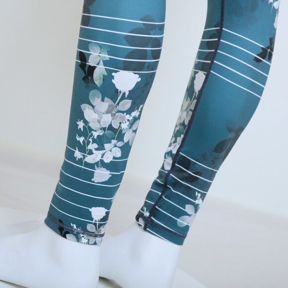 Zyia Floral Stripe Light n’ Tight Leggings Women S - Picture 11 of 13